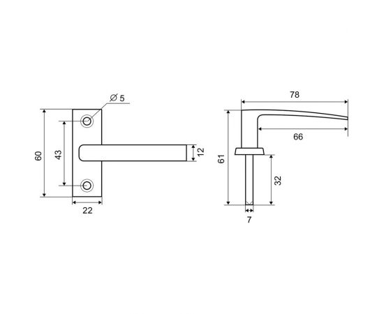 Оконная ручка Palladium 22 мм WW 00002463 – изображение 4