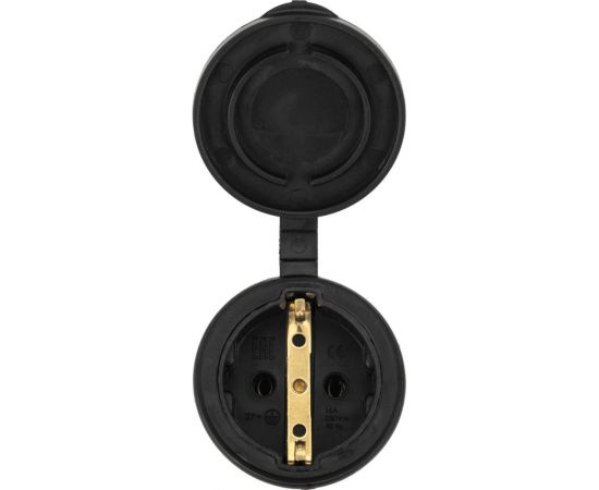 Переносная розетка PROCONNECT влагозащищенная с крышкой 2P+PE 230V, 16 А, IP44 каучук 111-004-4 – изображение 4