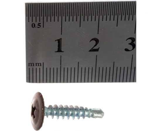 Саморез по металлу с пресс-шайбой Саморезик 4,2х19 RAL8017 полусфера сверло 200 шт DGVs-4,2/19-200-RAL8017 – изображение 4