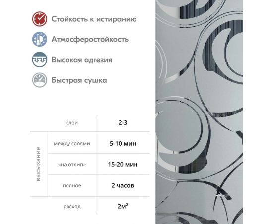 Декоративное покрытие для стекла KUDO "Эффект инея" KU-9031 – изображение 6