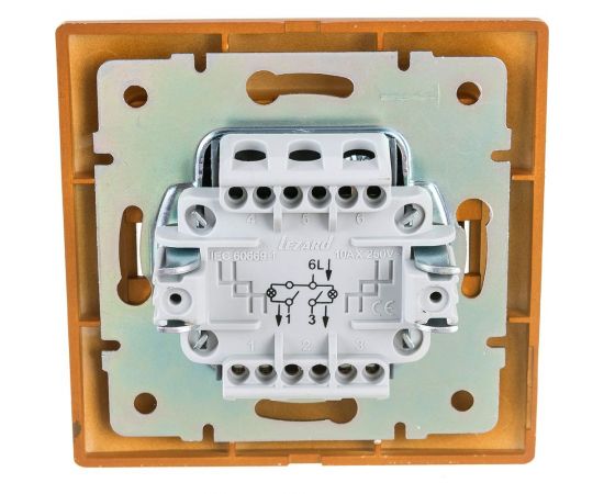 Выключатель Lezard Мира х2 с подсв сосна 701-0801-112 – изображение 7