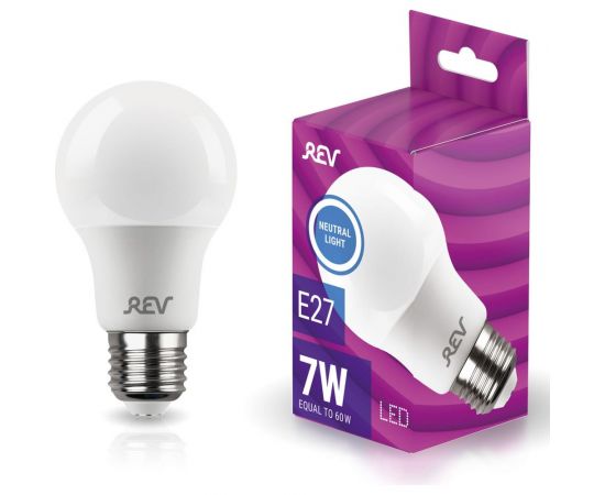 Светодиодная лампа LED A60 E27 7Вт 4000K REV 32265 8 