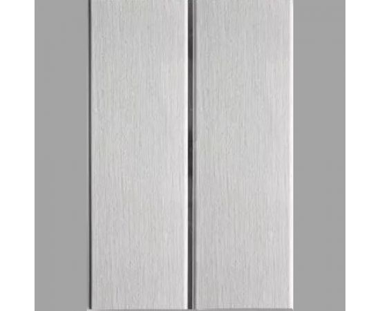 Панель ПВХ Центурион 0,2x3,0 Софитто 2 полосы Холст серый серебро 74139 