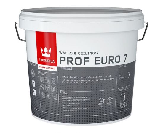 Интерьерная краска TIKKURILA Prof Euro 7 База С 9 л 51515 