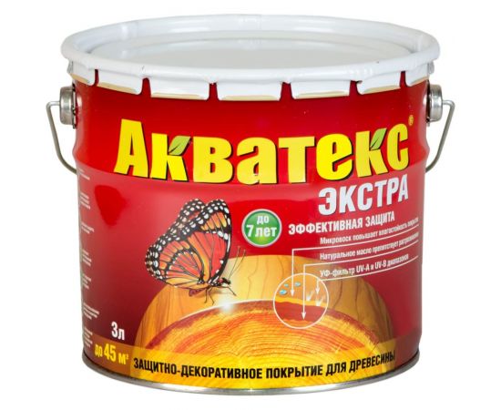 Защитно-декоративное покрытие для древесины Рогнеда Акватекс Экстра (сосна; 3 л) 13863 
