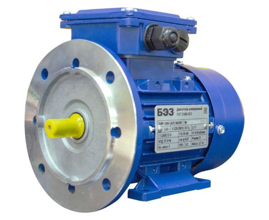 Электродвигатель ТМ БЭЗ АИР 63B2 (Ал) IM2081 (0,55 кВт/3000 об/мин), корпус алюминий 21259 