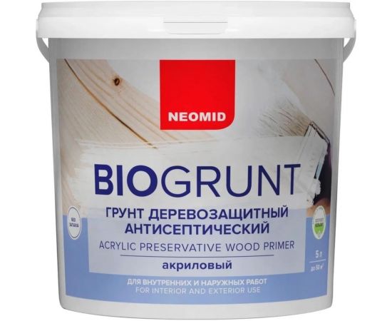 Универсальный грунт NEOMID Bio 5 л, деревозащитный, акриловый Н-BioГрунт-5 