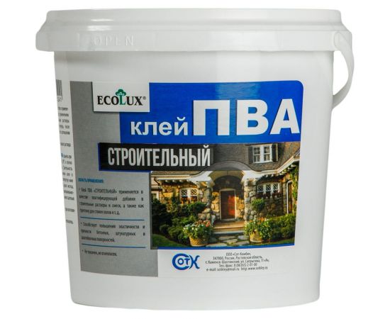 Строительный клей ПВА ECOLUX 2 кг 4607133681265 – изображение 2