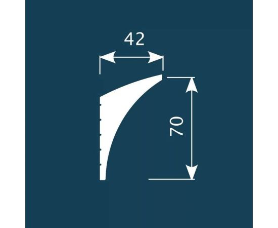 Карниз Cosca decor KX007 70x42 мм, 2000 мм, экополимер СПБ070392 – изображение 2