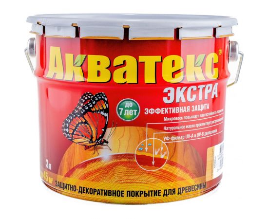 Защитно-декоративное покрытие для древесины Рогнеда Акватекс Экстра (сосна; 3 л) 13863 – изображение 2