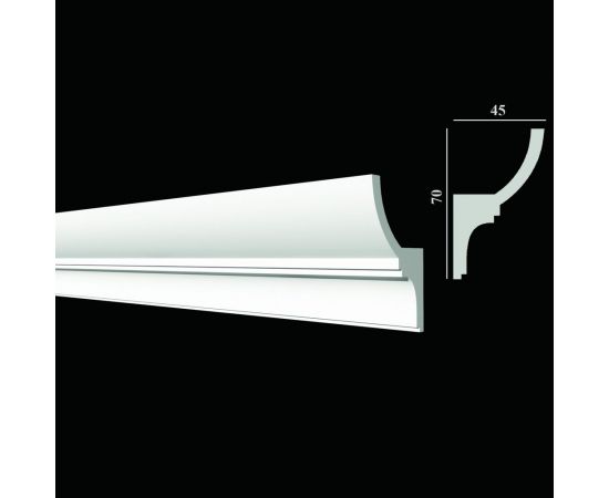 Потолочный карниз Decor-Dizayn ударопрочный влагостойкий под LED подсветку 70Х45Х2000 мм DD508 – изображение 2
