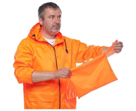 Влагозащитный облегченный плащ-дождевик БЕРТА 800-52-54, оранжевый – изображение 7