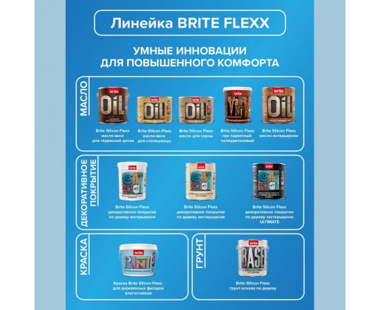 Краска для деревянных фасадов BRITE FLEXX База С (для колеровки), ведро 9 л, О04814 – изображение 7