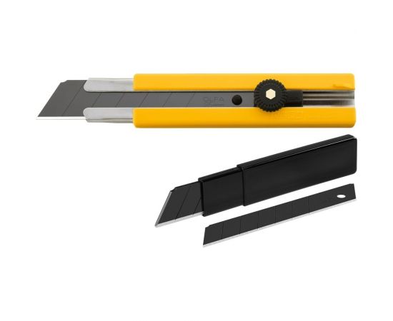 Нож с выдвижным лезвием OLFA в комплекте с лезвиями 5 шт, 25мм OL-H-1BB/5BB – изображение 9