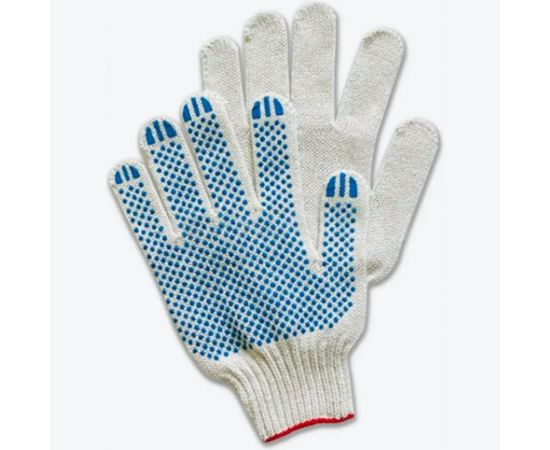 Рабочие перчатки ВОЛГА ПОЛИМЕР ХБ+ПВХ, 10 класс, 4 нити, 10 пар Т1740 