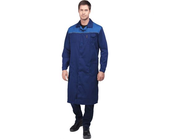 Халат ГК Спецобъединение СТАНДАРТ темно-синий/василек, р.88-92, рост 170-176 Хал 012/ 88/170 