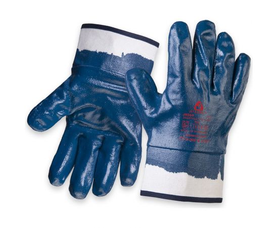 Защитные перчатки с нитриловым покрытием JetaSafety размер L/9 JN069-L 