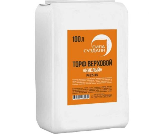 Верховой кислый торф Сила Суздаля 100 л 4680004062271 