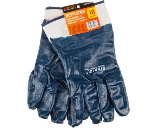 Нейлоновые перчатки STARTUL с нитриловым полным покрытием, р. 10, манжет крага ST7101-10 