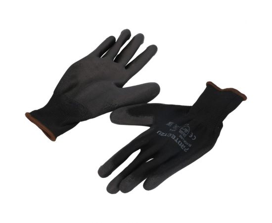 Перчатки с полиуретановым покрытием PROTECT2U BLACK LINE размер L/9 6234 – изображение 3