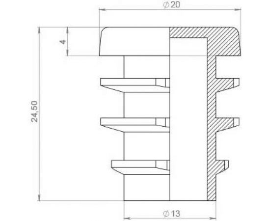 Заглушка ЭЛИМЕТ (диаметр 20 мм; 10 шт) БП-00001796 – изображение 3
