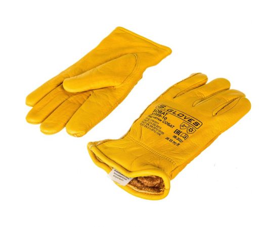 Утепленные кожаные перчатки из лицевой кожи S. GLOVES SOBAT размер 10 31999-10 – изображение 3