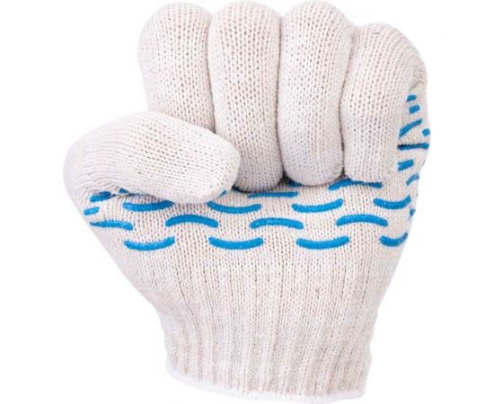 Перчатки FORT волна, х/б с ПВХ, 10 класс, 55г, белые 501219521 – изображение 3