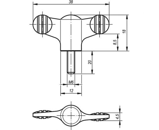 Ручка-барашек KIPP K0274.9066X20 – изображение 3