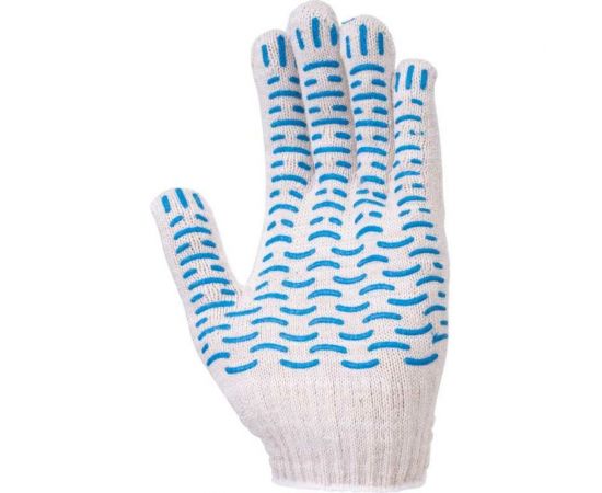 Перчатки FORT волна, х/б с ПВХ, 10 класс, 55г, белые 501219521 – изображение 4