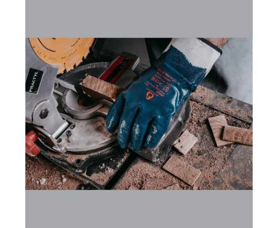 Защитные перчатки с нитриловым покрытием JetaSafety размер L/9 JN069-L – изображение 5