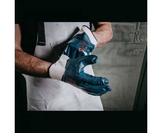 Защитные перчатки с нитриловым покрытием JetaSafety размер L/9 JN069-L – изображение 7