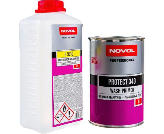 Кислотный грунт с отвердителем Novol WASH PRAIMER PROTECT 340 1л+1л X6117775 