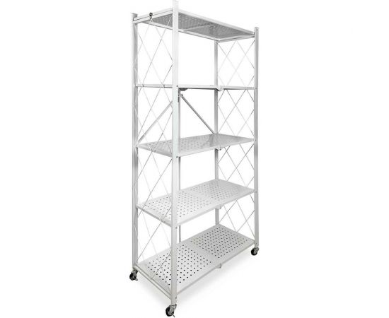 Металлический стеллаж ГЕЛЕОС Атлант-5, 5 полок, складной, размер 730x400x1590 мм, белый АСТ-52 