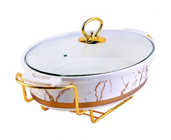 Мармит LORAINE 1,8 л, на 2 свечи LR, с крышкой, на подставке 31396 