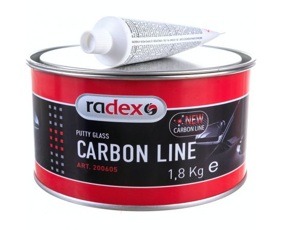 Полиэфирная шпатлевка со стекловолокном Radex carbon line с отвердителем, 1,8 кг 200605 