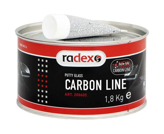 Полиэфирная шпатлевка со стекловолокном Radex carbon line с отвердителем, 1,8 кг 200605 – изображение 2