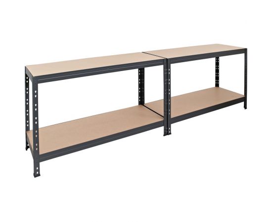 Металлический стеллаж AR SHELVING Rivet Stabil L 180x120x45 см, цвет серый, 4 полки ХДФ TR18S402KHGDD8TCI0 – изображение 2