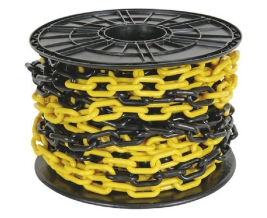 Пластиковая сигнальная цепь ТЕХНОЛОГИЯ черно-желтая, 6 мм, бухта 50 м 00-00008133 – изображение 2