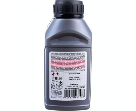 Тормозная жидкость ROSDOT 4, в бутылке 250 г 430101Н17 – изображение 2