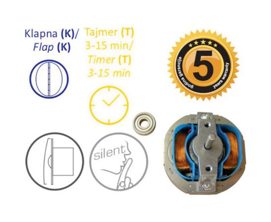Вентилятор MTG A150XS-S-K темное дерево с микроволновым датчиком+клапан 402071 – изображение 3
