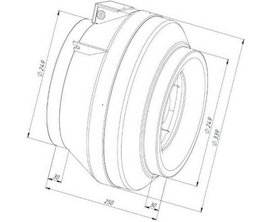 Канальный круглый вентилятор Naveka V(AC1/D)- 250 (пластиковый корпус) (0,16 кВт; 0,75А) УН-00006231 – изображение 3