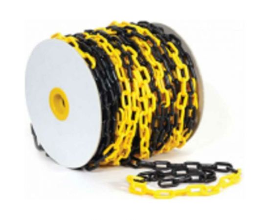 Пластиковая сигнальная цепь ТЕХНОЛОГИЯ черно-желтая, 6 мм, бухта 50 м 00-00008133 – изображение 3
