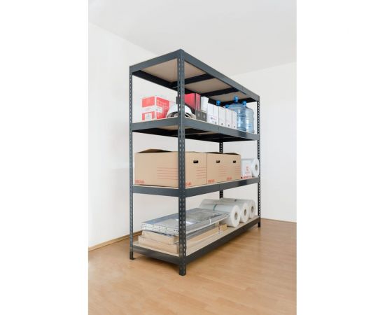 Металлический стеллаж AR SHELVING Rivet 300 180x150x60 см, 4 полки ХДФ TR18S403KHIFD8TCI0 – изображение 5
