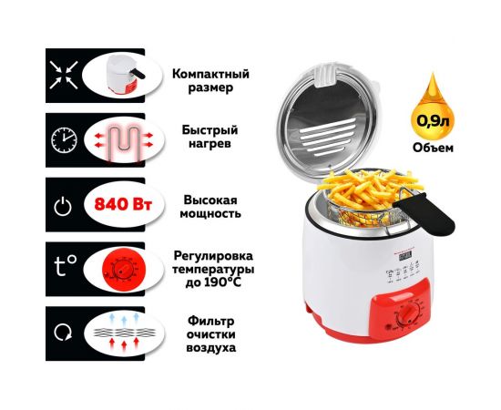 Фритюрница GFGRIL 0,9 л масла GFF-09 – изображение 8
