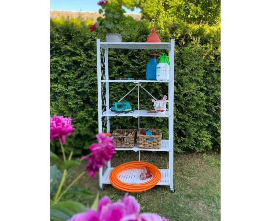 Металлический стеллаж ГЕЛЕОС Атлант-5, 5 полок, складной, размер 730x400x1590 мм, белый АСТ-52 – изображение 10