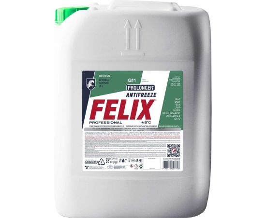 Антифриз FELIX PROLONGER -40град.С, G-11, 20 кг, зеленый 430206158 