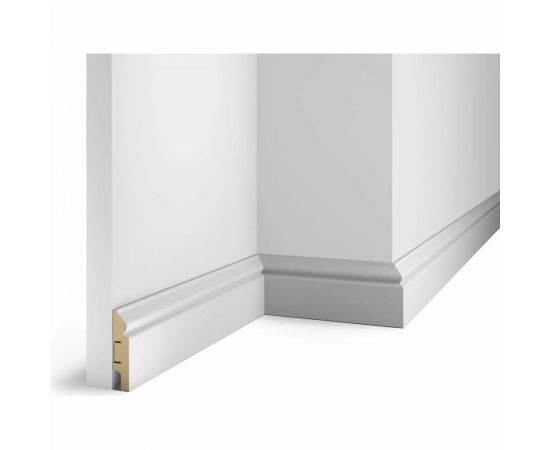 Плинтус COSCA DECOR AP05 под покраску, белый, 70x16x2400 мм, МДФ, с пазом СПБ095912 