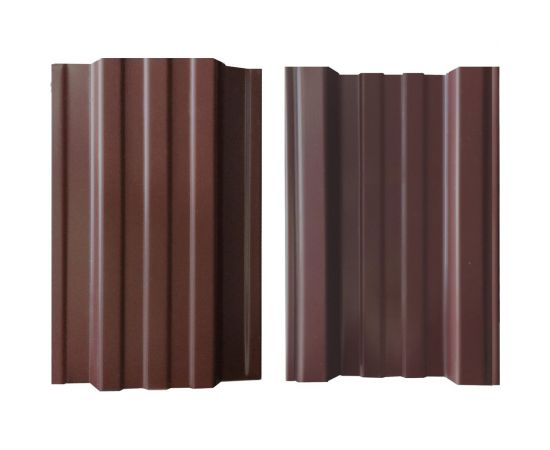 Металлический штакетник двусторонний прямой ВОЛЯ (20 шт, RAL 8017, Шоколад, 1,8 м) ШТ-039 