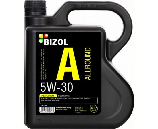 НС-синтетическое моторное масло Bizol Allround 5W-30, SP/SN Plus, GF-6A, 4 л 81336 