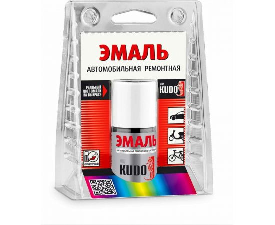 Автомобильная ремонтная эмаль с кисточкой KUDO Техно 618 металлик KU-70618 